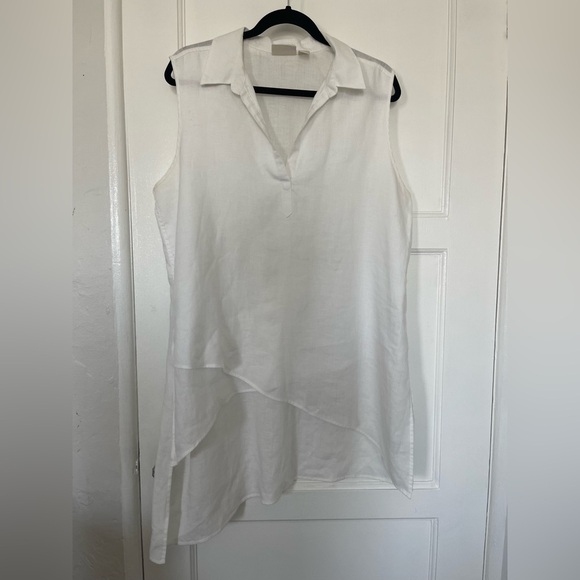 Chicos 100% linen asymmetrical tunic no iron XL - Picture 4 of 10